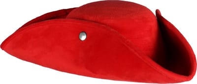 Piratenhoed Driesteek - Piraten Hoed - Dames En Heren - Een Stuk - One Size - Rood - Maat 58