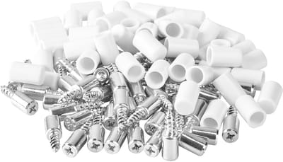 Vloerbeugel om vast te schroeven, Ø 7,5 mm, verzinkt staal met witte kunststof huls (verpakking van 50 stuks)