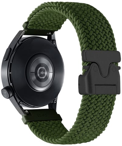 Nylon bandje - geschikt voor Garmin Venu (2 Plus) / Venu SQ (2) / Vivomove (Style - Sport) / Vivoactive 3 / 5 / 6 / Forerunner 55 / 165 / 245 / 645 / 570 - 42mm - army groen