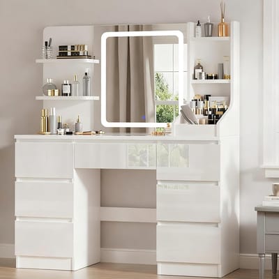 Kaptafel met Spiegel en Verlichting - Make-up Tafel - Make-up tafel - Verlichting