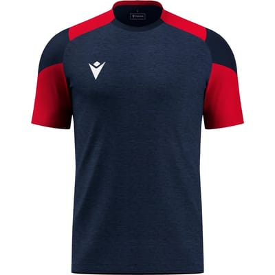 Macron Glory Golem Shirt Korte Mouw Heren - Marine / Rood | Maat: 3XL