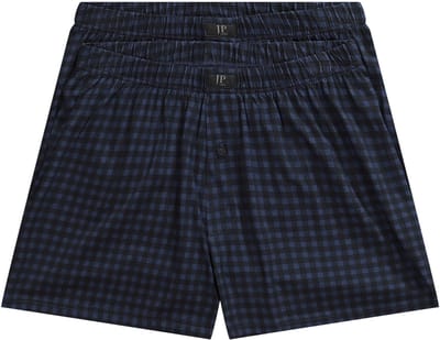 JP 1880 - Heren - Boxershorts OEKO-TEX set van 2 wijde pasvorm - Navy blauw - Maat 5XL