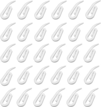 OUYLAF Gordijnhaken - Gordijn haakjes - Haken - Schelphaken - Douchegordijn - Knijpers - Gordijnklemmen - Wit - Retro - 200 Stuks - 2.8*1.2cm