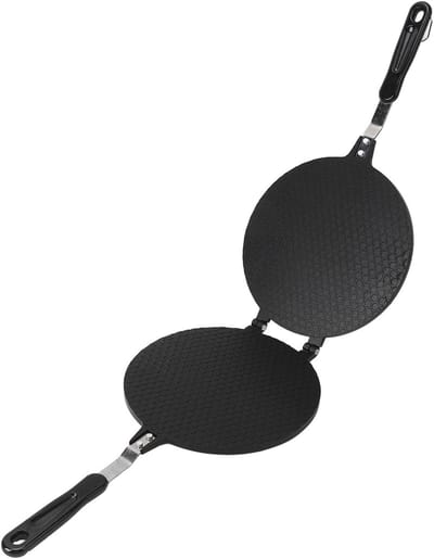 IJshoorntjesmaker - Wafelkommaker Loempia bakplaat - Desserts Maken - Antiaanbaklaag - 45 x 24 x 4 cm - Rasterstijl