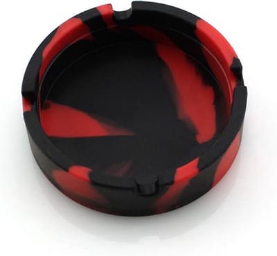 Jumada's - Silicone Asbak - Portable Ronde Sigaret asbak - Opvouwbar en Eco-vriendelijk - Rood en zwart