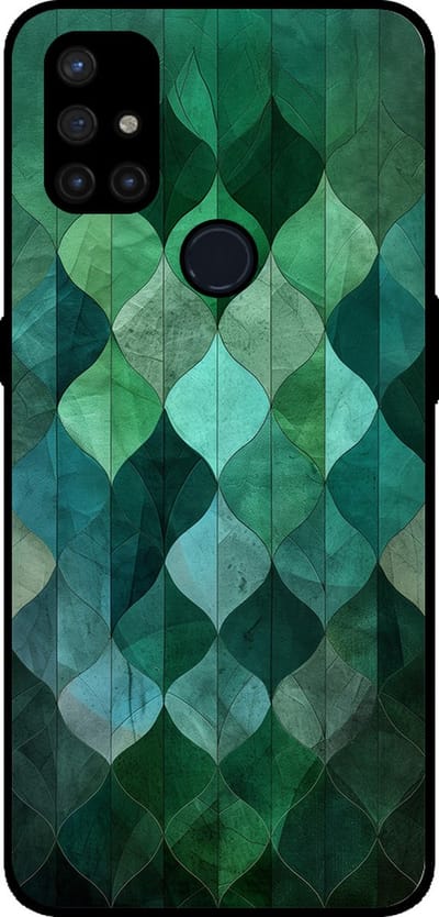 Smartphonica Telefoonhoesje Geschikt voor OnePlus Nord N10 5G met groene bladeren opdruk - TPU backcover case green leaf design - Groen geschikt voor OnePlus Nord N10 5G