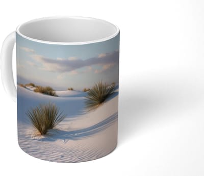Mok - Koffiemok - Duinen - Gras - Wolken - Beige - Mokken - 350 ML - Beker - Koffiemokken - Theemok