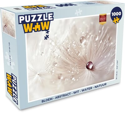 Puzzel Bloem - Abstract - Wit - Water - Natuur - Legpuzzel - Puzzel 1000 stukjes volwassenen