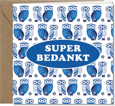 Tallies Cards wenskaarten - Bedankt, Dank je wel, waardering – RETRO collectie - 4 kaarten met envelop – duurzaam