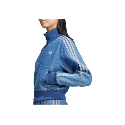 adidas Dames Adicolor Denim Trainingsjack Indigo Denim Dames Streetwear JD2570 XS gray