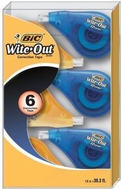 Correctietape Wit 6 Stuks - Gemakkelijk en Snel Schrijffouten Herstellen