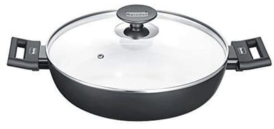 Krasbestendige serveerpan met glazen deksel - 28 cm, voor inductie en hittebestendig koken