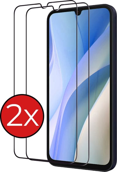 Screenprotector - 2 Stuks - Geschikt voor Samsung Galaxy A15 - Full Cover - Beschermglas - Gehard Glas - Tempered Glass - Screen Protector