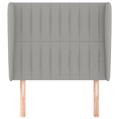 vidaXL - Hoofdbord - met - randen - 93x23x118/128 - cm - stof - lichtgrijs