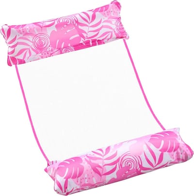 Tanning bed - 120*70cm Zwembadfloat - met opblaasbare buis - zonnebaden - multifunctionele opblaasbare ligstoel - zwemband voor volwassenen - hangmat zwembadzweefbed voor volwassenen - eenpersoons drijvende ligstoel - geschikt voor zwembad - roze