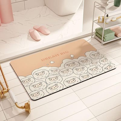 Petit tapis absorbant pour salle de bain, tapis de sol pour toilettes, dessin animé, absorbant, antidérapant, séchage rapide 40*60CM