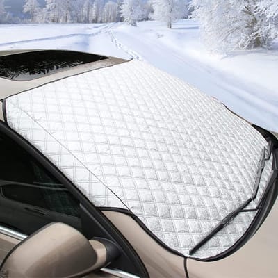 Zonnescherm auto-zonwering auto-auto-zonneschermen-car windscreen sun shade-voorruitzonwering en vorstbescherming - auto sneeuw voorruitzonwering - stofdichte zonnescherm all-weather ochtend tijdbesparing - 95x145cm