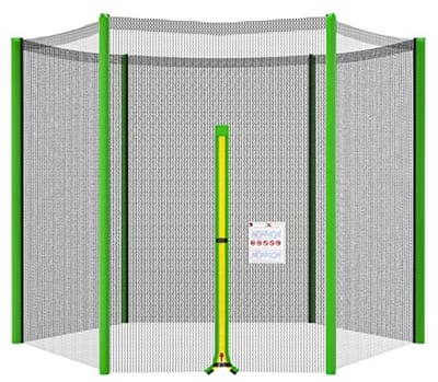 Veiligheidsnet voor Ronde Trampolines - Vervangend Net voor 2,44 m met 6 Palen - Groene Kleur