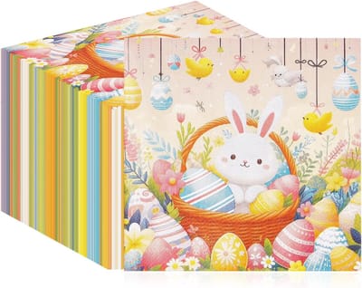 SnelShoppen - Servetten Pasen, Paasservetten voor Feestelijke Tafels, Kleurrijke Decoratie, 20 Stuks, Papier, Ideaal voor Paasbrunch en Familiefeest