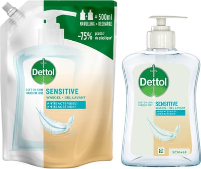 Dettol - Refill Sensitive 500ML - Sensitive 250ML - Voordeelverpakking