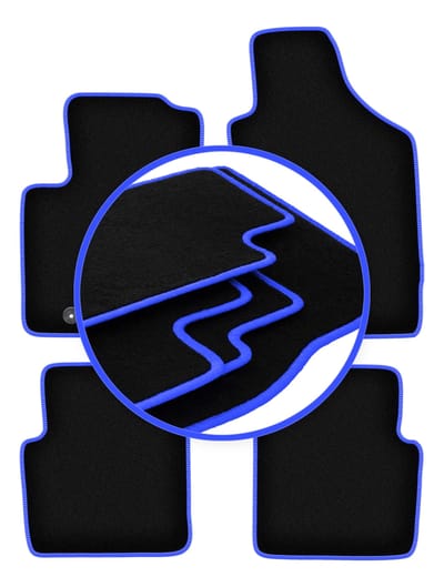 CARLUX-BLUE automatten voor: Fiat 500 cabrio, hatchback (2007-2013)