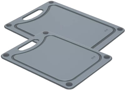 5Five Keuken Snijplanken 2x stuks - grijs - kunststof - 27 x 37/24 x 30 cm - Keuken voedsel bereiden