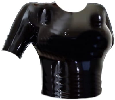 BNDGx® - 100 % Latex - Top Dames - Maat XS - Rubber BDSM SM Rollenspel kleding Fetish wear korte mouwen zwart