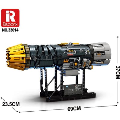 1812 STUKS Turbofan Motor Bouwstenen Verticale Start Landings Jager Motor Model Kinderspeelgoed Vakantiecadeaus black