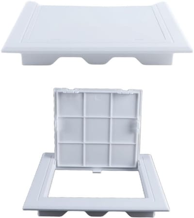 Rechthoekige 150x150mm inbouw ABS scharnier voor gipsplaten wanden en plafonds, ideaal voor elektrische leidingen