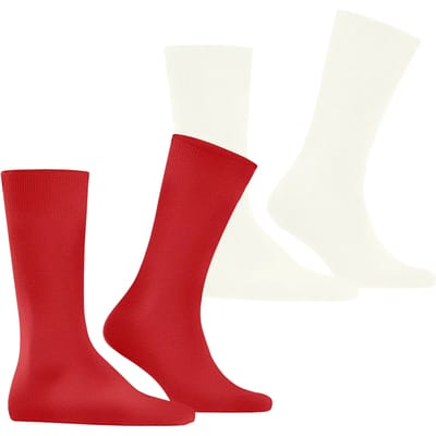 Burlington Everyday 2-Pack eenkleurig katoen multipack sokken heren rood - maat 40-46