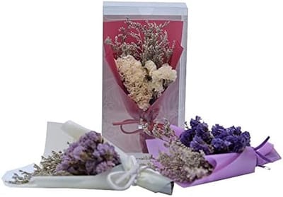3x Mini Gedroogde Bloemenboeketten - Vergeet-me-nietjes voor Bruiloft, Decoratie & Fotografie