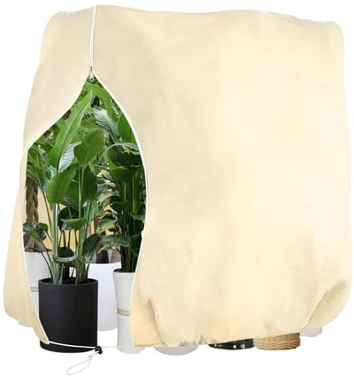 Unyqoos® Ademende winterbescherming voor planten met ritssluiting en trekkoord