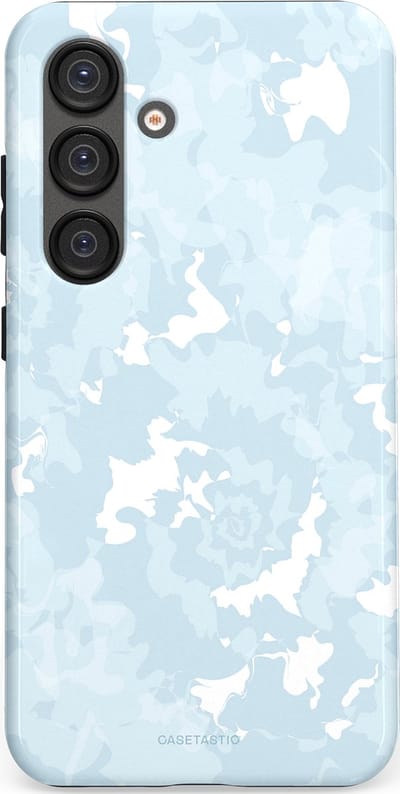 Casetastic Hoesje Geschikt voor Samsung S25 - Stijlvolle Beschermende Duo-layer Case - Blauwe wervels