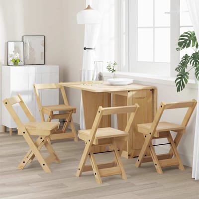 vidaXL - Klapstoelen - 4 - stuks - "Corona" - Waxbruin - Massief - Grenenhout