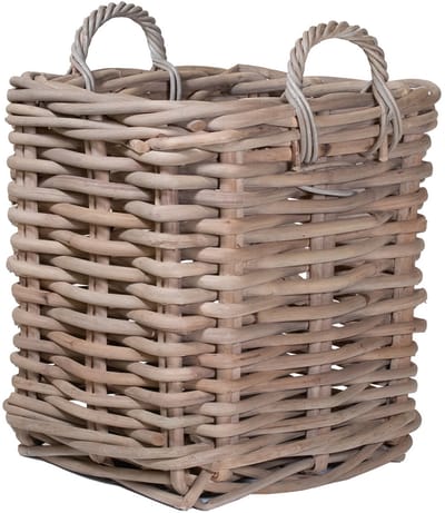 Het Mandenhuys Houtmand Klein - Grijs Rotan - 45x45x50cm