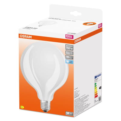 OSRAM HOMELIGHTING 4058075601901 LED-lamp Energielabel D (A - G) E27 Globe 17 W = 150 W Neutraalwit (Ø x h) 124 mm x 173 mm Niet dimbaar 1 stuk(s)