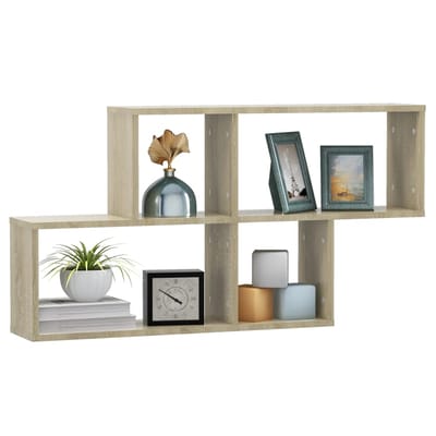 vidaXL - Wandschap - 100x18x53 - cm - bewerkt - hout - sonoma - eikenkleurig