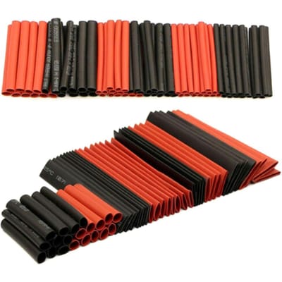 127 pièces 2:1 Kit d'assortiment de gaines thermorétractables pour câbles et fils, portable multicolore