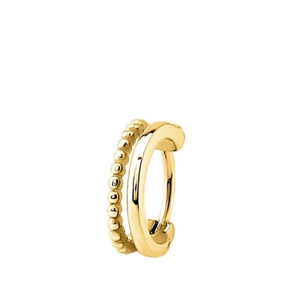 Lucardi Dames helixpiercing 2rij bol/glad - Piercing - Cadeau - Staal - Goudkleurig