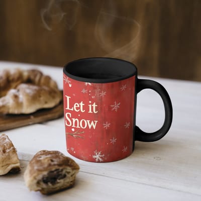 Magische Mok - Foto op Warmte Mokken - Koffiemok - Sneeuwpret - Winter - Sneeuwpop - Magic Mok - Beker - 350 ML - Theemok