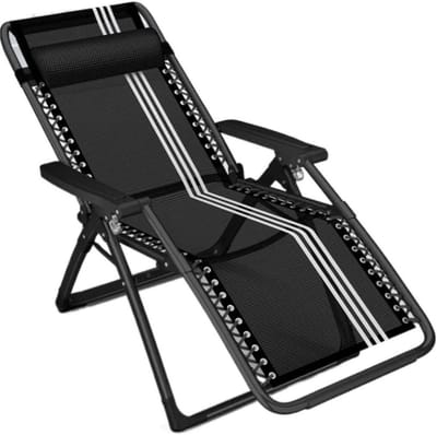 Ligstoel Tuinstoel - Verstelbare Lounge - Ontspannen Buiten - Ademende Mesh Stof - 96.5 x 68.6 cm - Zwart