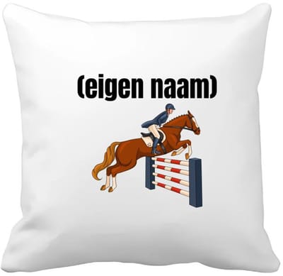 Akyol - paardrijden met eigen naam Kussen hoes - Paarden - paarden liefhebbers - iemand die houdt van paarden - verjaardag - cadeau - kado - 40 bij 40 cm