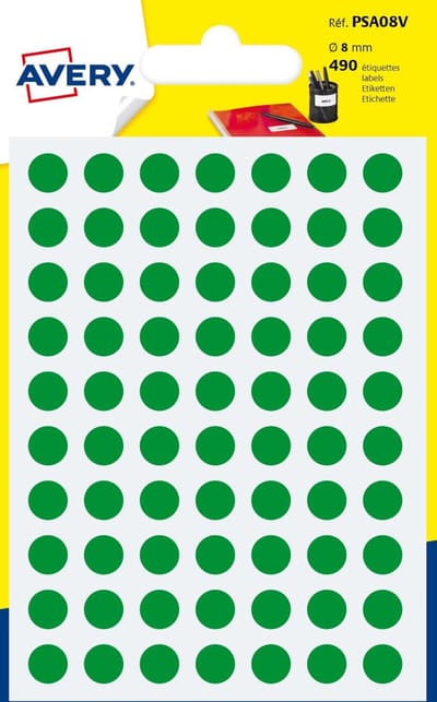 Etiket Avery 8mm rond