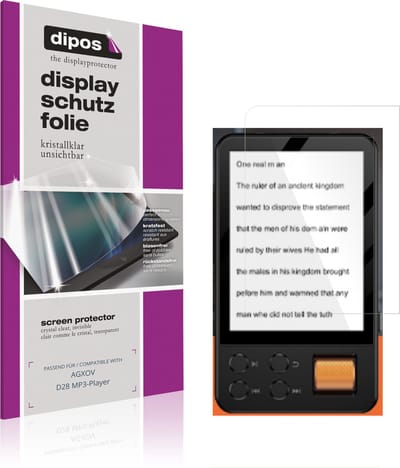 dipos – 4x Beschermfolie geschikt voor AGXOV D28 MP3-Player | Krasbestendige & heldere Screenprotector Ultra-Thin