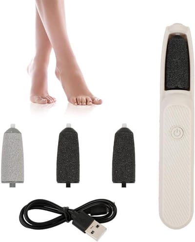 Elektrische Eeltverwijderaar - Pedicure Apparaat Voeten - Verwijderen Eelt Droge Huid - 3 Snelheden 3 Reservewielen - 20x7x4 cm