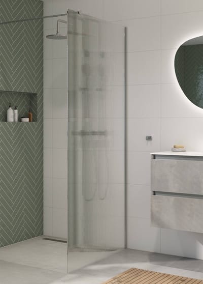 Saqu Modulo glaswand voor montageset 100x210cm helder geribbeld glas