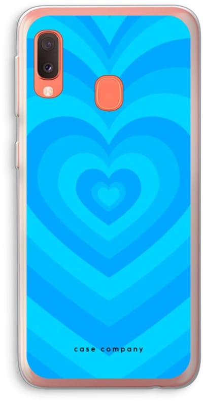 Case Company® - Hoesje geschikt voor Samsung Galaxy A20e hoesje - Hart Blauw - Soft Cover Telefoonhoesje - Bescherming aan alle Kanten en Schermrand