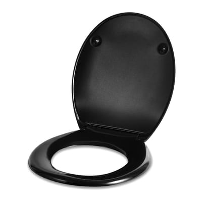WC bril ovaal 45.5x37cm Duroplast Softclose demper antibacterieel Toiletbril Toiletzitting Zwart