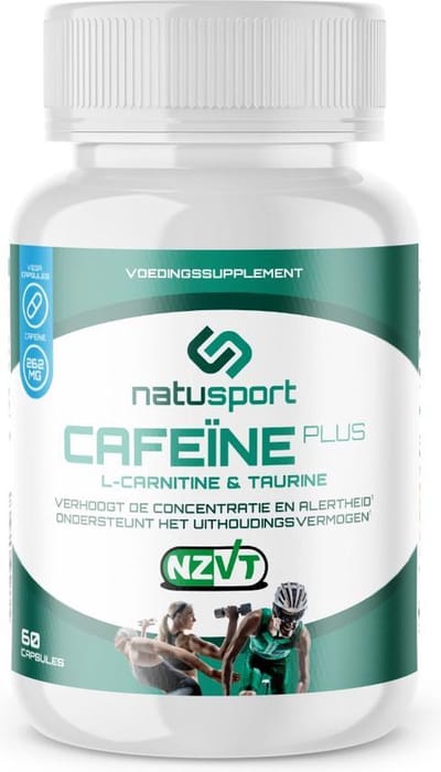 Natusport Cafeïne Plus - Cafeïne Supplement - Energie & Focus - NZVT Gecertificeerd - 60 vegan capsules