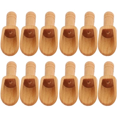 12 Stuks Kleine Houten Schepjes Mini Badzout Lepel Kruiden Bloem Badzout Suiker Granen Koffielepel